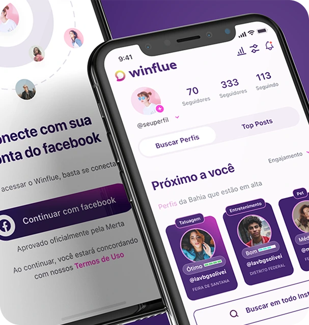 Winflue influencer-discovery app on a phone