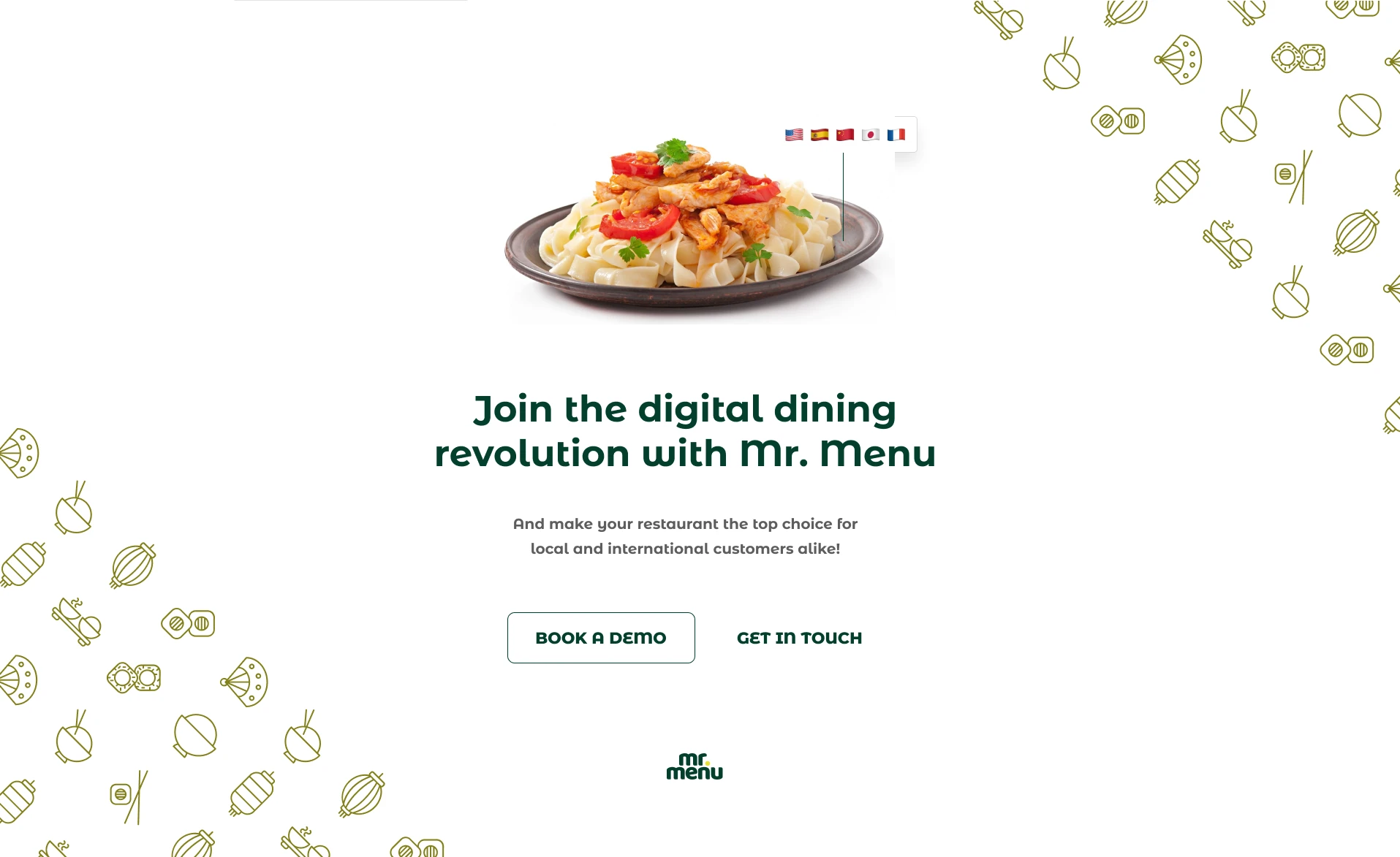 Mr. Menu landing page