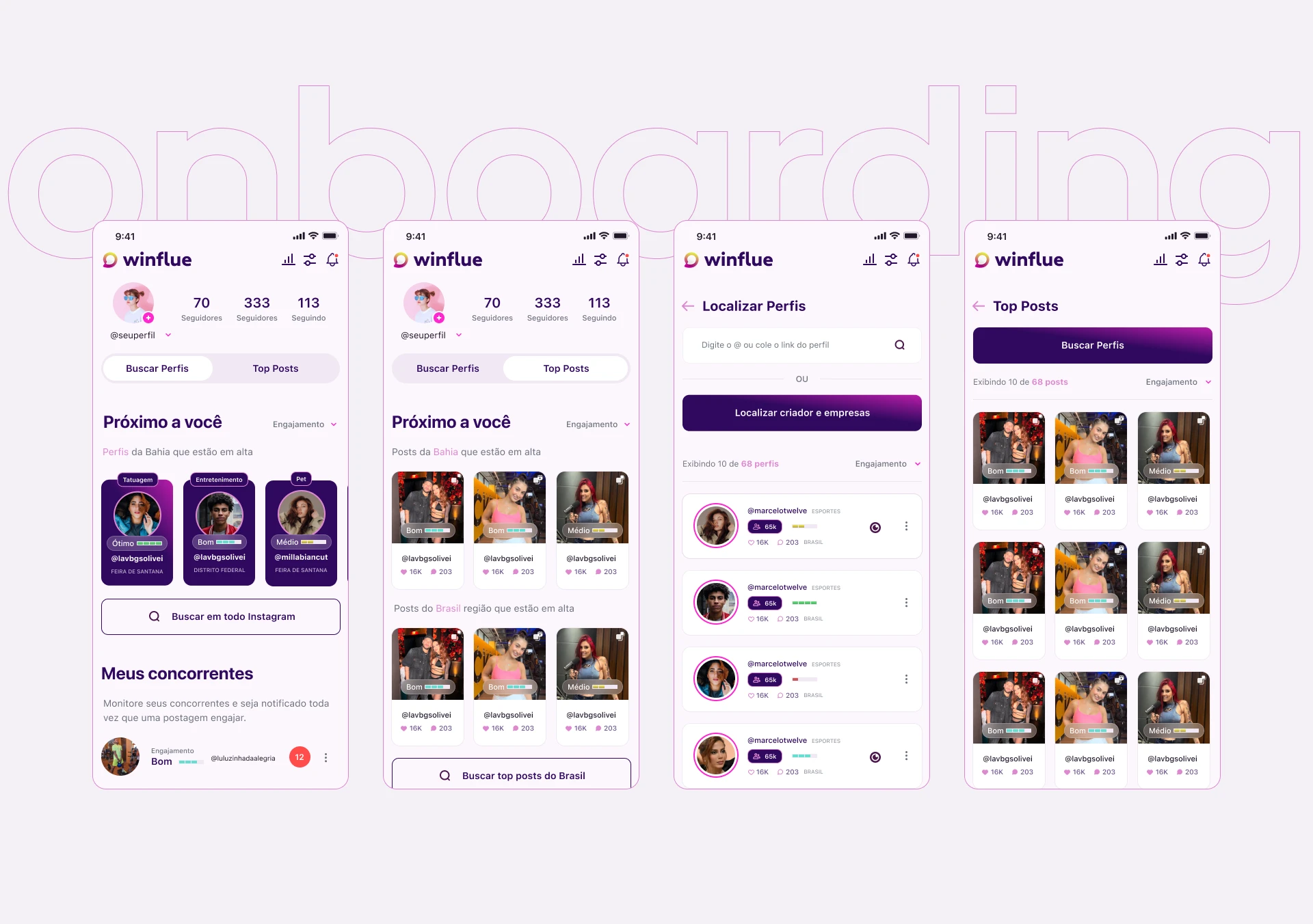 Winflue app screen