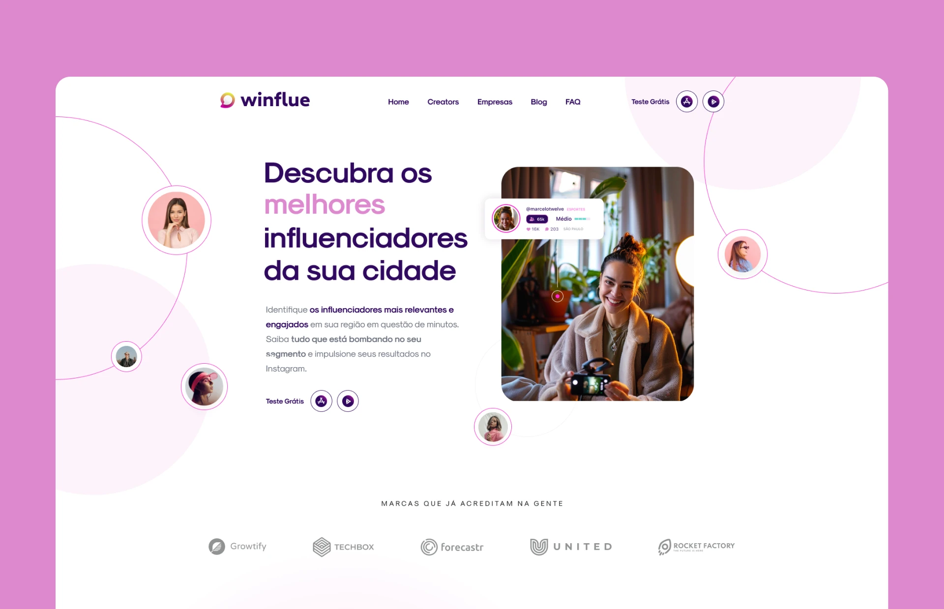 Winflue app screen